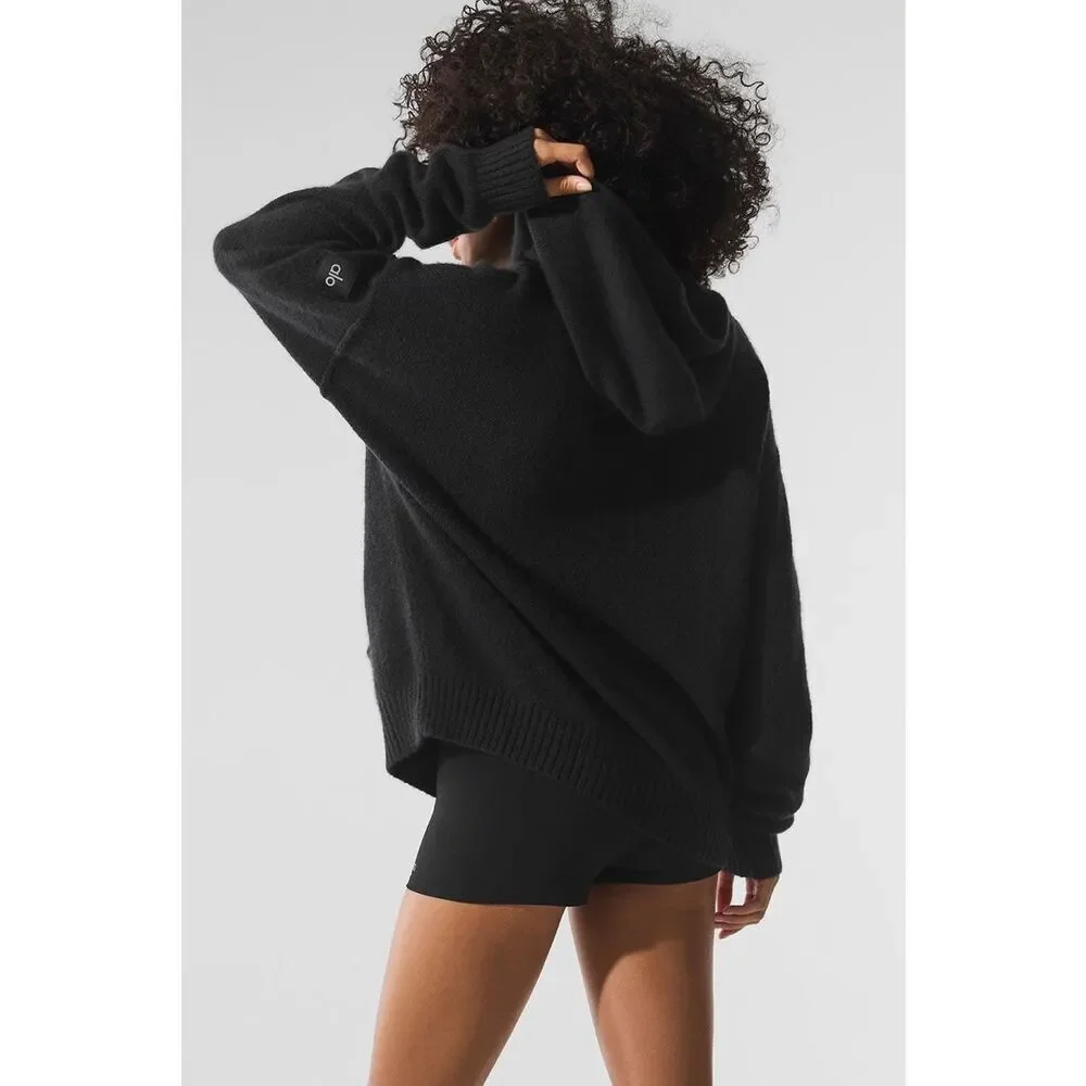 Alo Yoga Women’s Black Cashmere New Class Hoodie, Size M, NWT retail $389